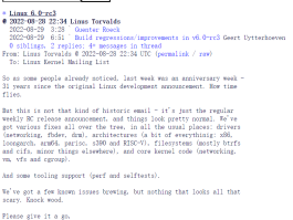 Linux 6.0-rc3 发布，正值 Linux 内核 31 周年之际 